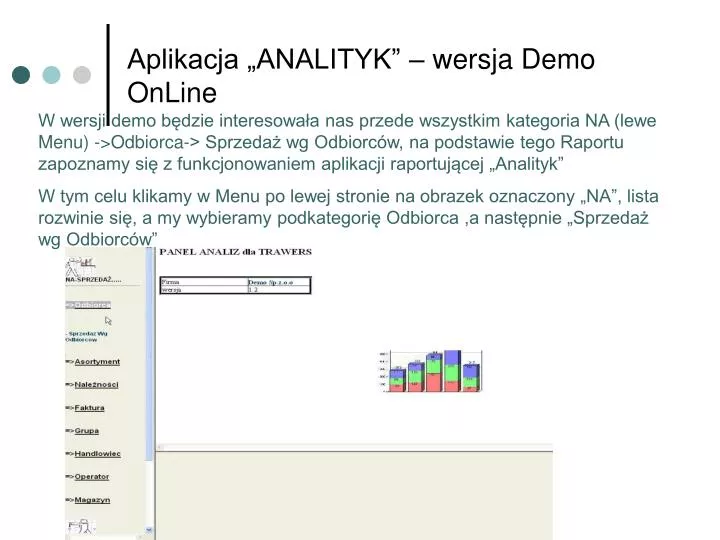 aplikacja analityk wersja demo online