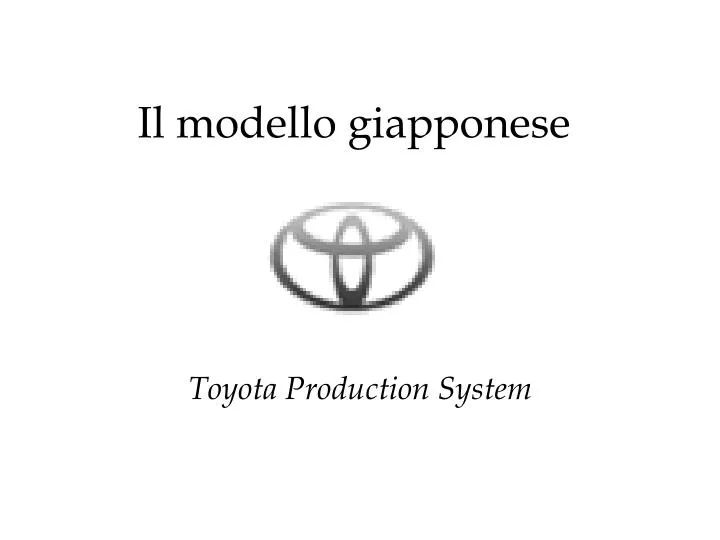 il modello giapponese