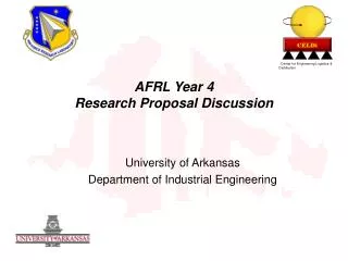 AFRL Year 4 Research Proposal Discussion