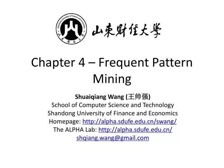 chapter 4 frequent pattern mining