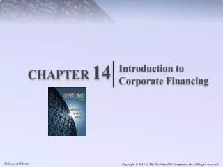 Lecture 4 Introduction to Corporate Financing