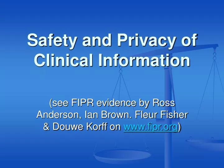 safety and privacy of clinical information