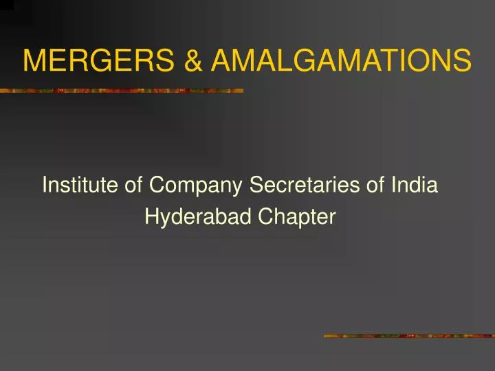 mergers amalgamations