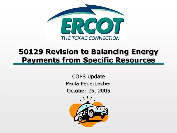 50129 revision to balancing energy payments from specific resources