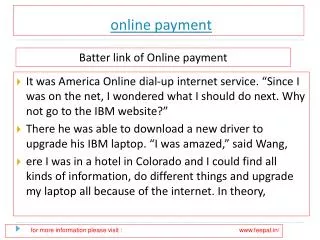 Useful information about online payment
