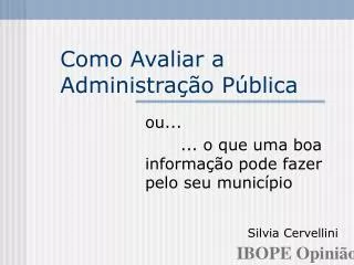 como avaliar a administra o p blica