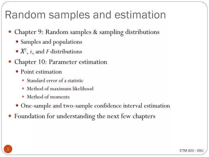 random samples and estimation