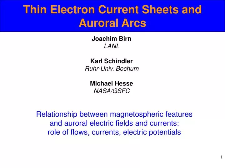 thin electron current sheets and auroral arcs