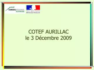cotef aurillac le 3 d cembre 2009