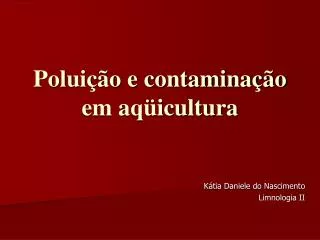 polui o e contamina o em aq icultura