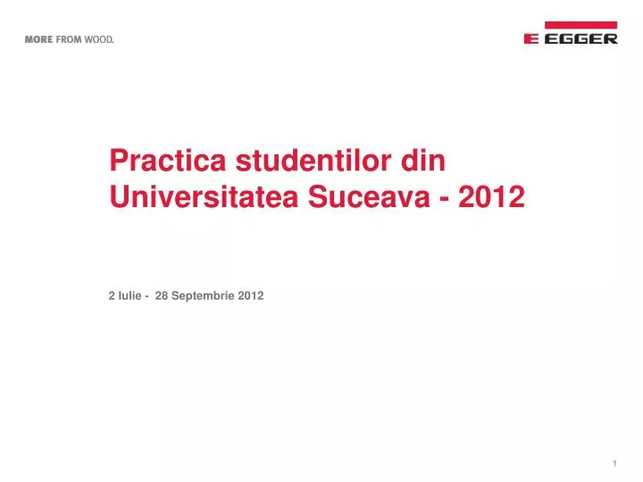 practica studentilor din universitatea suceava 2012