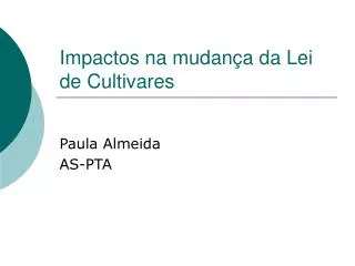 impactos na mudan a da lei de cultivares