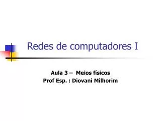 redes de computadores i