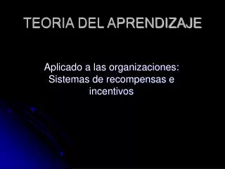 teoria del aprendizaje