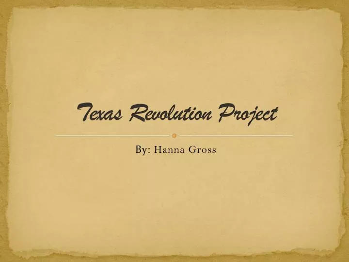 texas revolution project