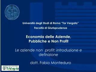 economia delle aziende pubbliche e non profit le aziende non profit introduzione e definizione