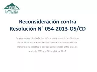 reconsideraci n contra resoluci n n 054 2013 os cd