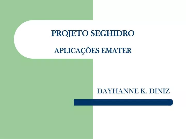 projeto seghidro aplica es emater