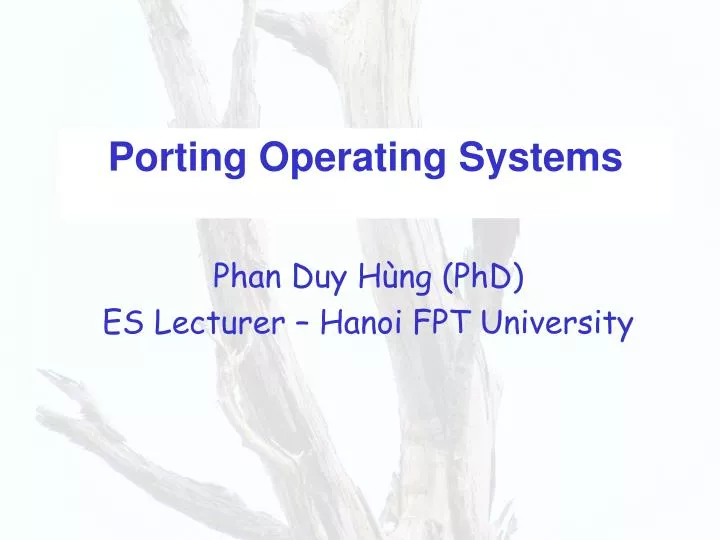 porting operating systems