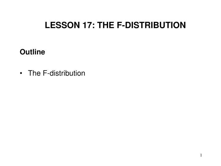 lesson 17 the f distribution