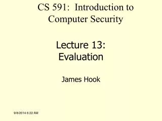 Lecture 13: Evaluation
