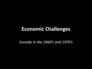 Economic Challenges