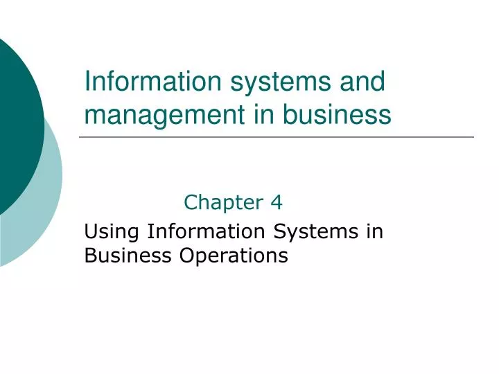 information systems and management in business
