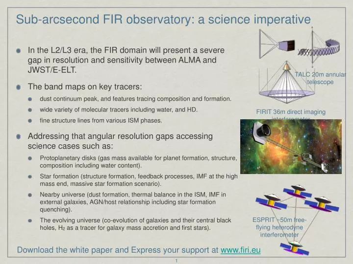 sub arcsecond fir observatory a science imperative