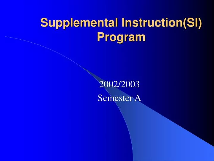 supplemental instruction si program