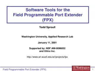 Software Tools for the Field Programmable Port Extender (FPX)