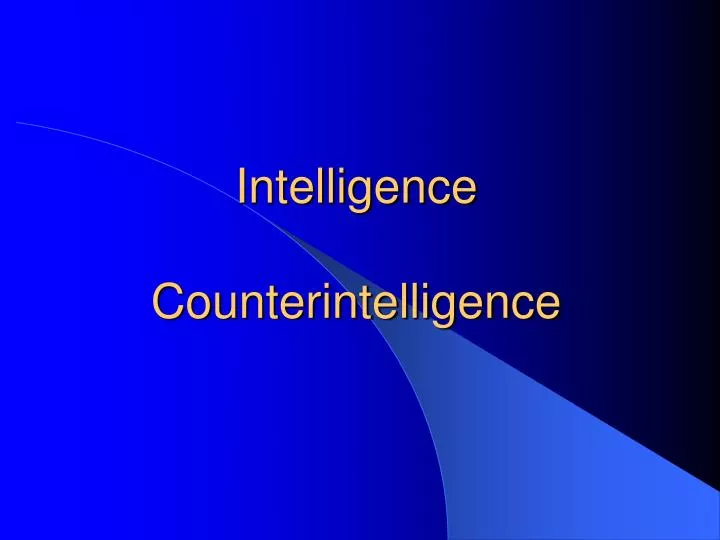 intelligence counterintelligence