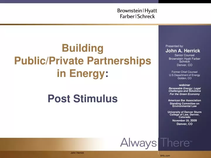 building public private partnerships in energy post stimulus