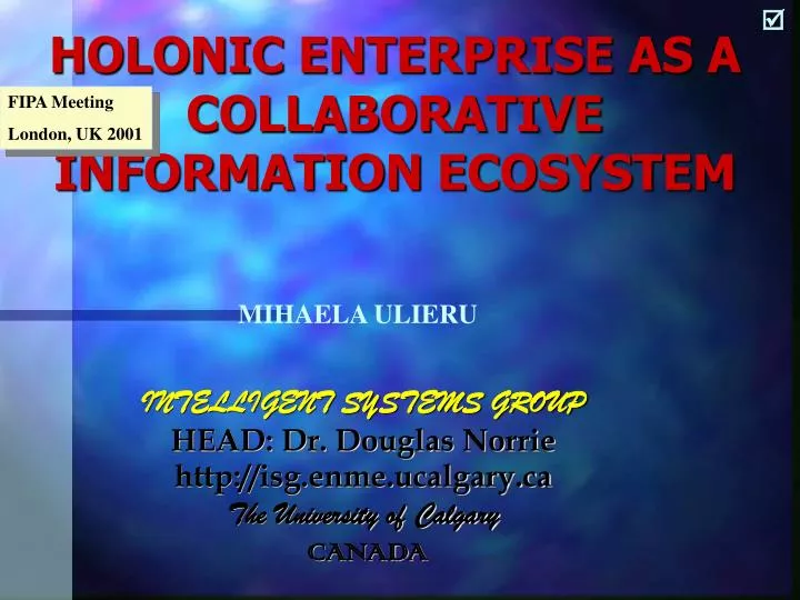 holonic enterprise as a collaborative information ecosystem