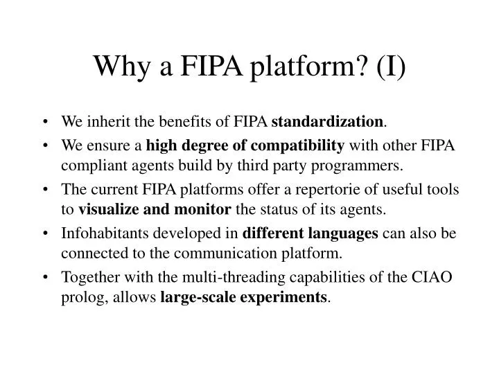 why a fipa platform i