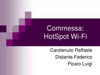 commessa hotspot wi fi