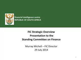 FIC Strategic Overview Presentation to the Standing Committee on Finance