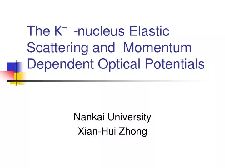 the k nucleus elastic scattering and momentum dependent optical potentials
