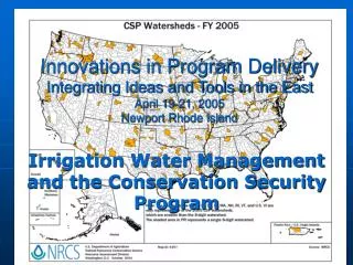 Irrigation Water Management and the Conservation Security Program