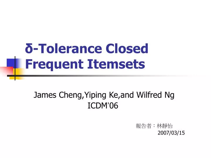 tolerance closed frequent itemsets