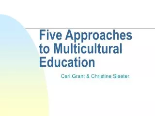 Five Approaches to Multicultural Education