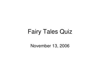 Fairy Tales Quiz