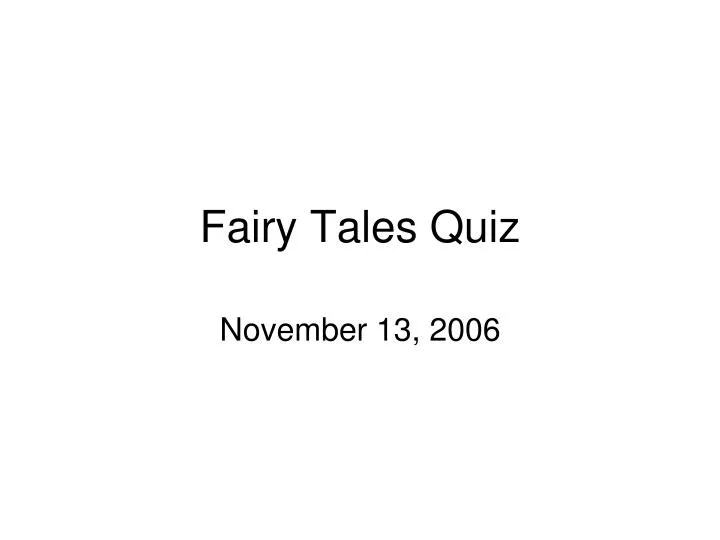 fairy tales quiz