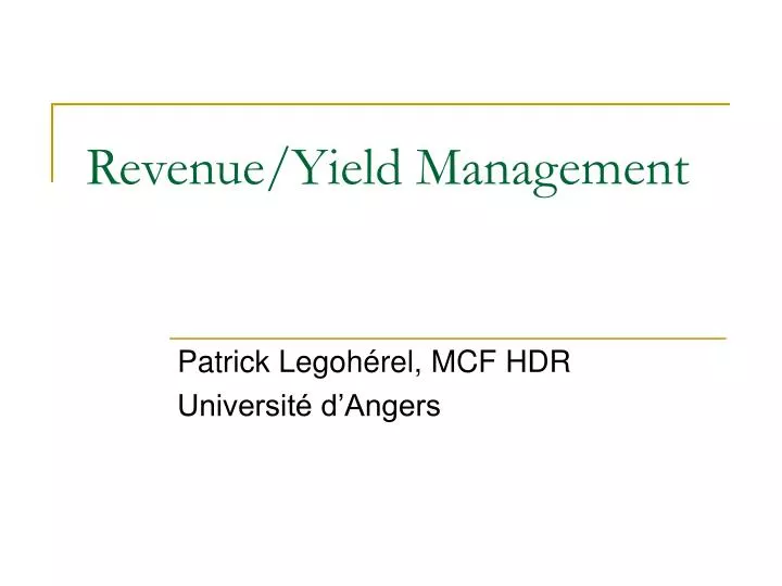 revenue yield management