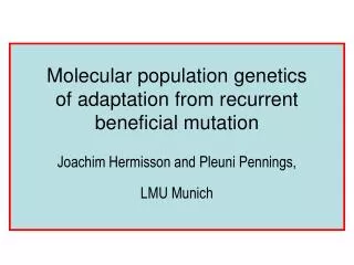Molecular population genetics of adaptation from recurrent beneficial mutation