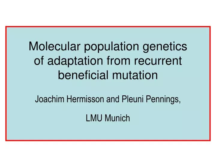 molecular population genetics of adaptation from recurrent beneficial mutation