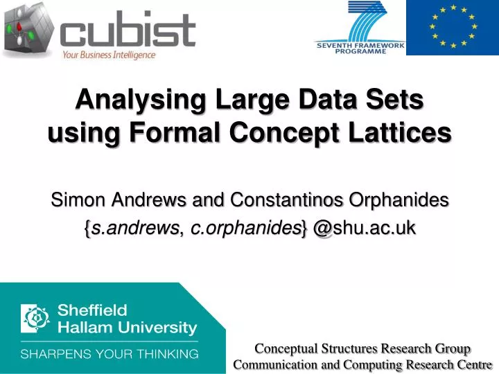 analysing large data sets using formal concept lattices