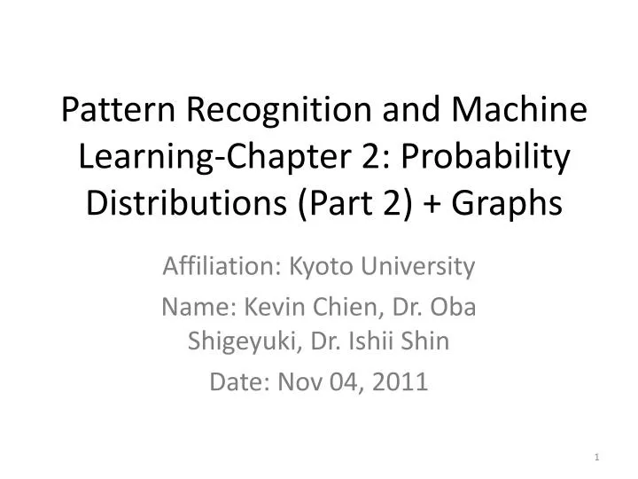pattern recognition and machine learning chapter 2 probability distributions part 2 graphs