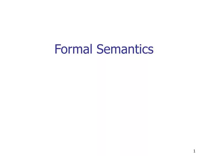formal semantics