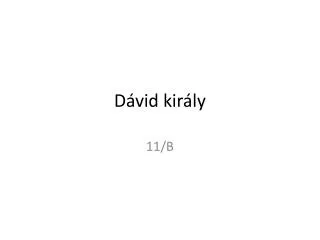 d vid kir ly