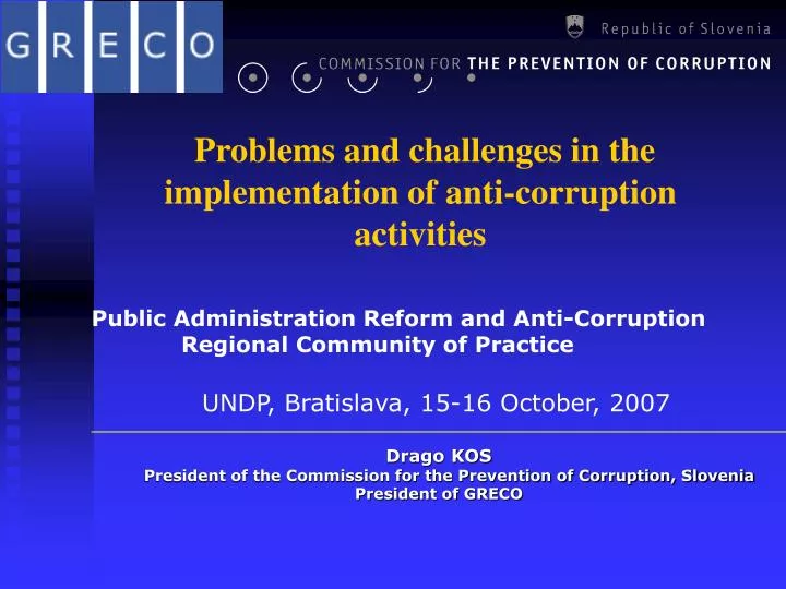 problems and challenges in the implementation of anti corruption activities